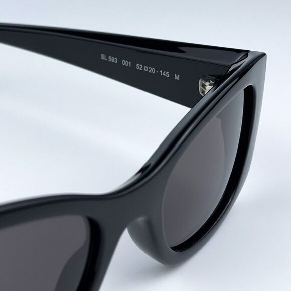 NEW Saint Laurent SL593 001 Black Square Unisex Sunglasses - Picture 10 of 11